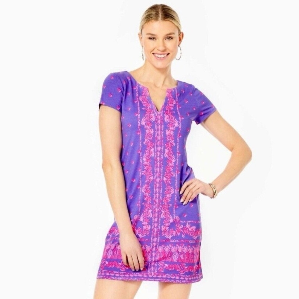 Lilly Pulitzer UPS 50+ Sophiletta dress mystical purple coral craze dress NWT L - Picture 2 of 9